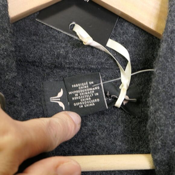 NWT Nanette Lepore 2XL 100% Wool Gray Embroidered Unlined Knee Length Coat - Picture 6 of 16